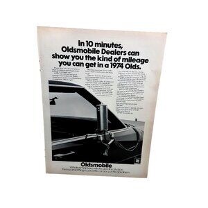 1974 Oldsmobile Car Gas Mileage Dealers Original Print ad 70s